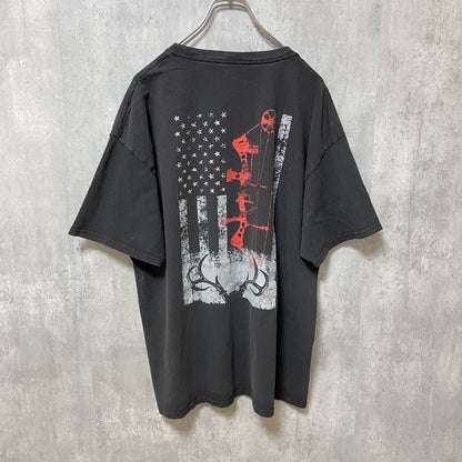 古着 used　半袖ワンポイントロゴTシャツ　バックプリント　ビッグシルエット　ブラック　オーバーサイズ　XLサイズ