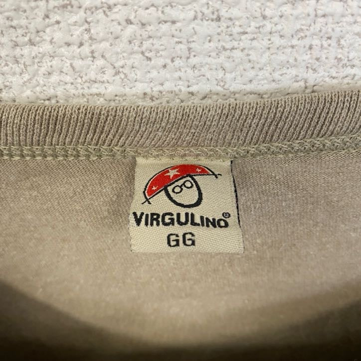 VIRGULINO　半袖プリントTシャツ　馬　ホース　ブラジル　レトロデザイン　ベージュ　XLサイズ　古着