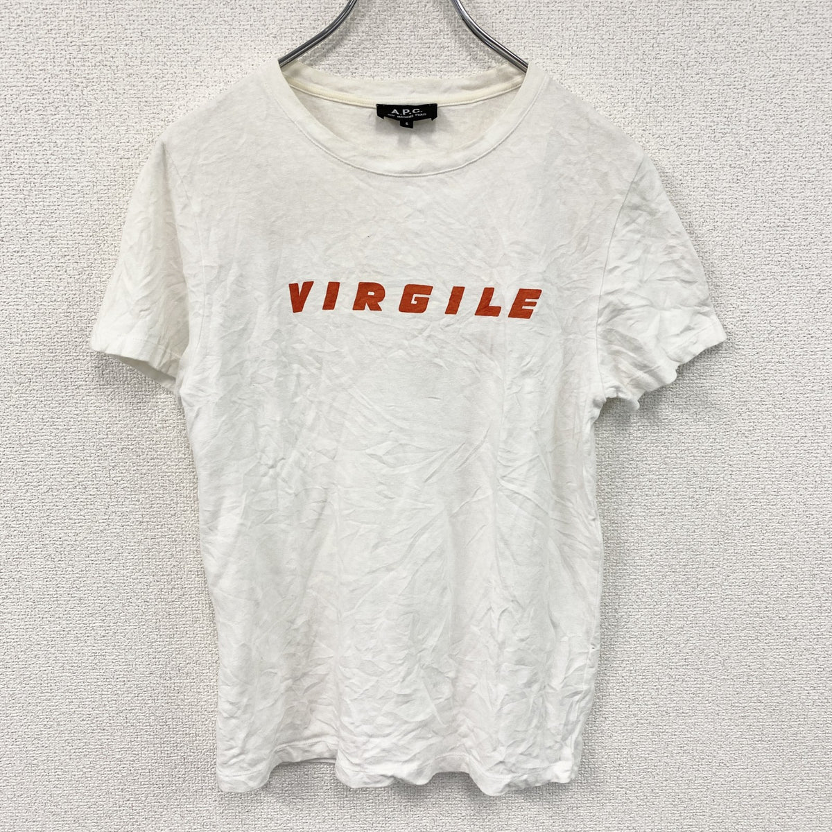A.P.C.　アーペーセー　半袖プリントTシャツ　白　ホワイト　Sサイズ　古着
