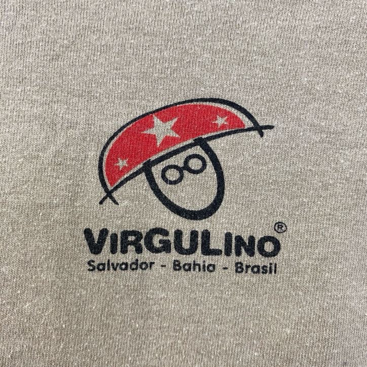 VIRGULINO　半袖プリントTシャツ　馬　ホース　ブラジル　レトロデザイン　ベージュ　XLサイズ　古着