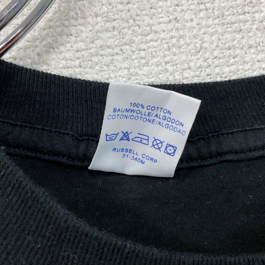 JERZEES　ジャージーズ　半袖プリントTシャツ　黒　ブラック　Lサイズ カットソー メンズ コットン 古着
