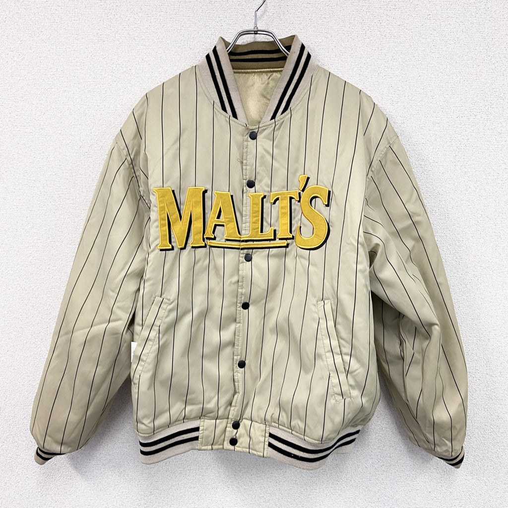 ～00s　SUNTORY　MALT'S　モルツ　スタジャン/スタジアムジャケット　リバーシブル　ゴールド　LLサイズ　古着