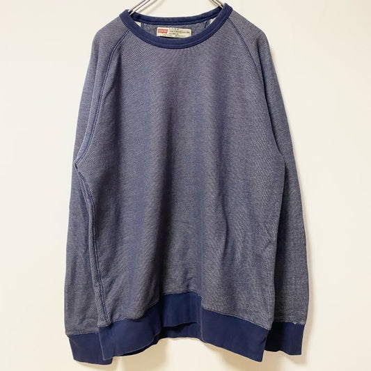 古着 used　Levi’s リーバイス　長袖スウェット　トレーナー　クルーネック　ブルー　シンプル　XLサイズ