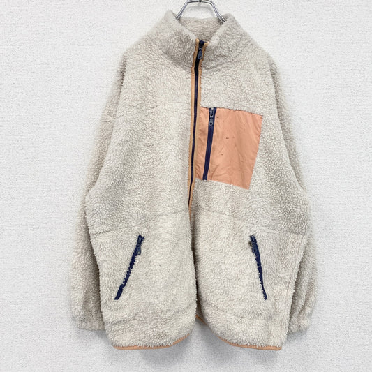 Universel Thread.　フルジップフリースジャケット/ボアジャケット　アイボリー　2XLサイズ