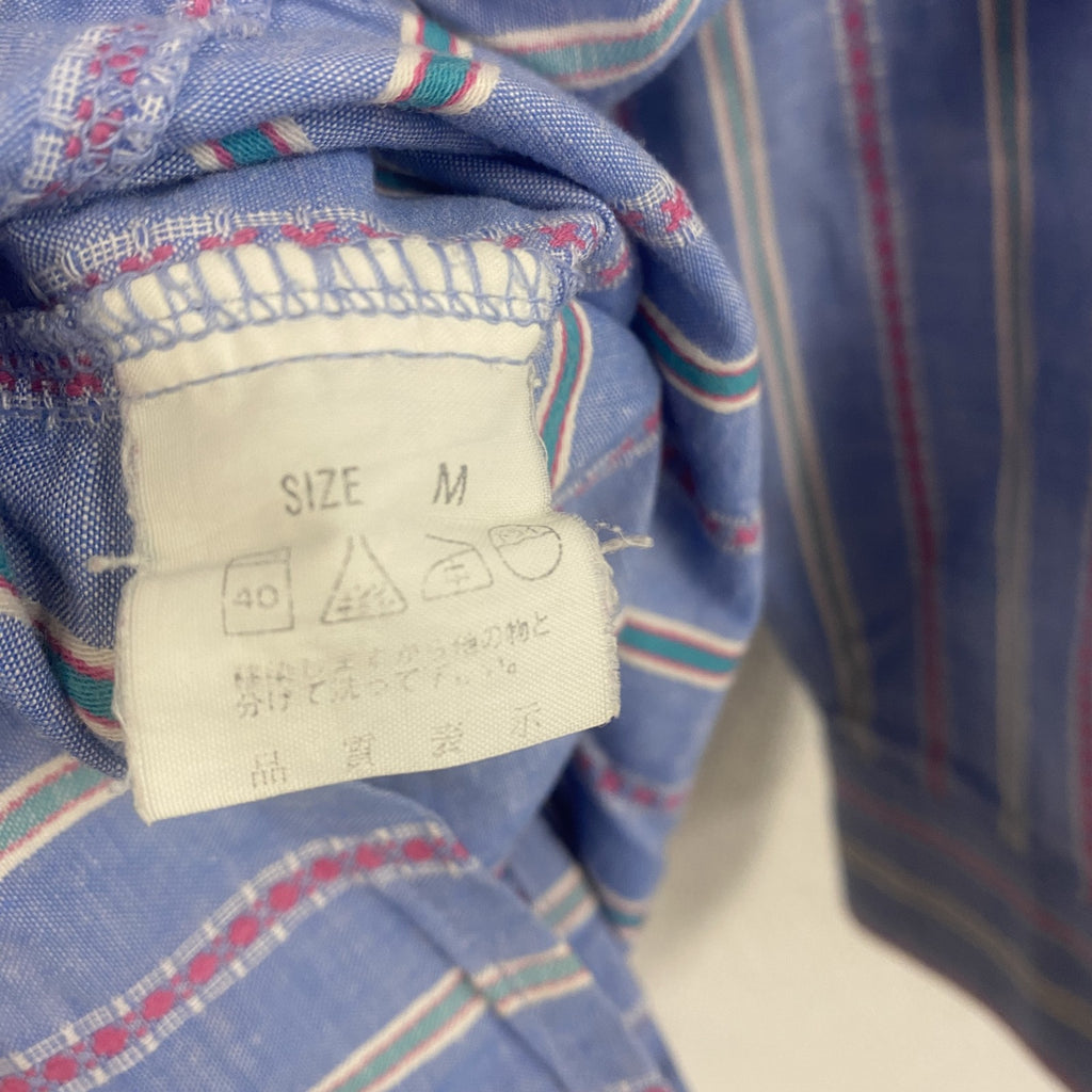 Levi’s　リーバイス　長袖ボタンダウンシャツ　ストライプ柄　水色　ライトブルー　Mサイズ　古着