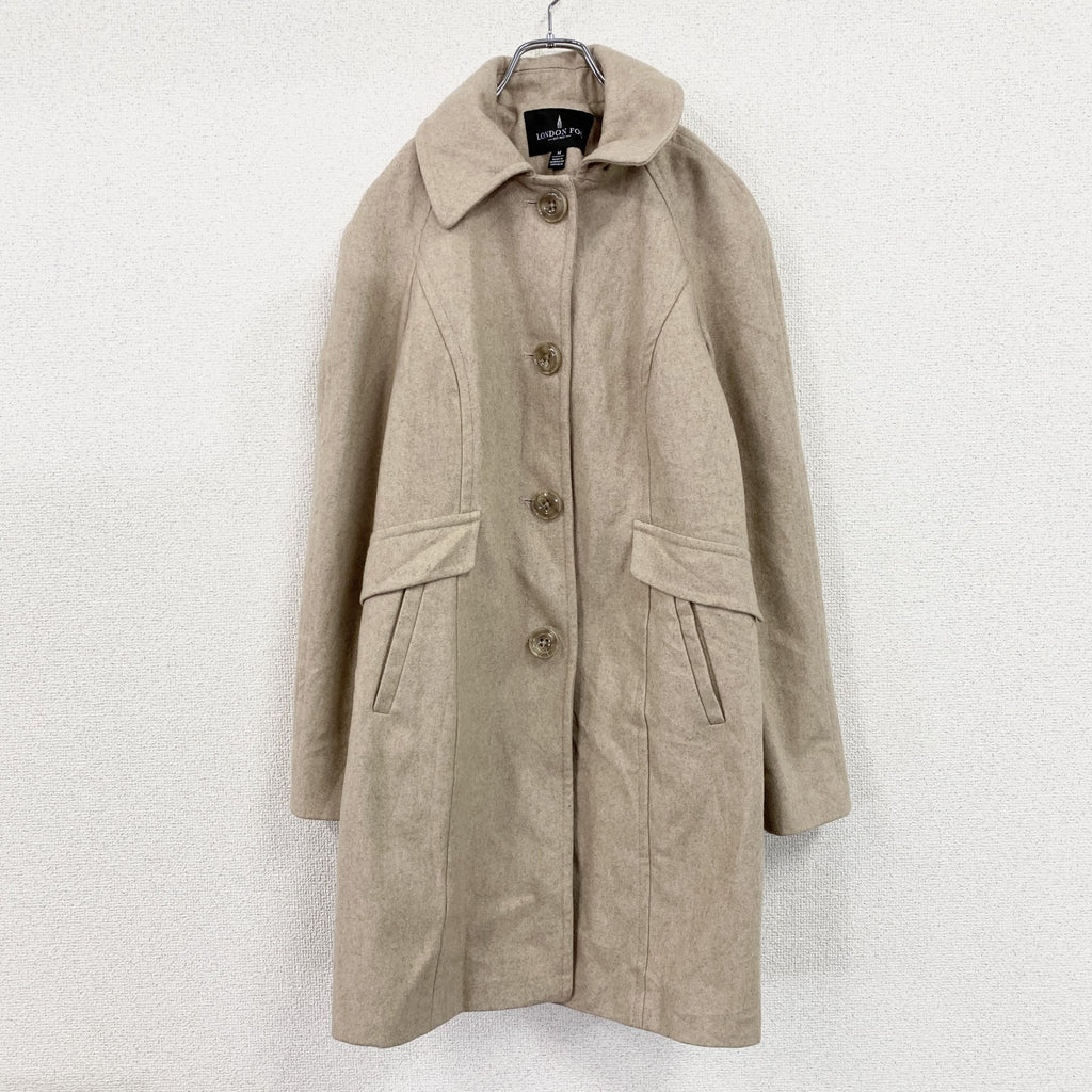 LONDON FOG　ロンドンフォグ　ウールコート　ベージュ　Mサイズ メンズ ポリエステル 古着