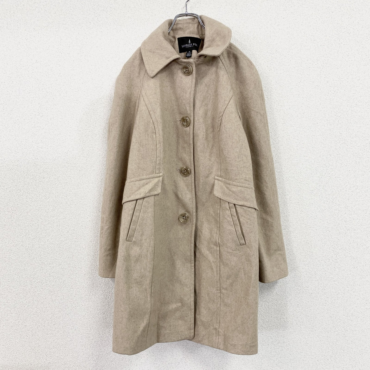 LONDON FOG　ロンドンフォグ　ウールコート　ベージュ　Mサイズ メンズ ポリエステル 古着