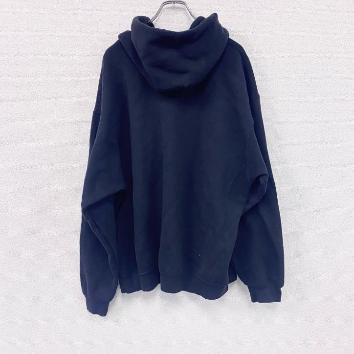 00s　RUSSELL　スウェットパーカー/フーディー　前V　ヴィンテージ　黒　ブラック　XLサイズ　古着