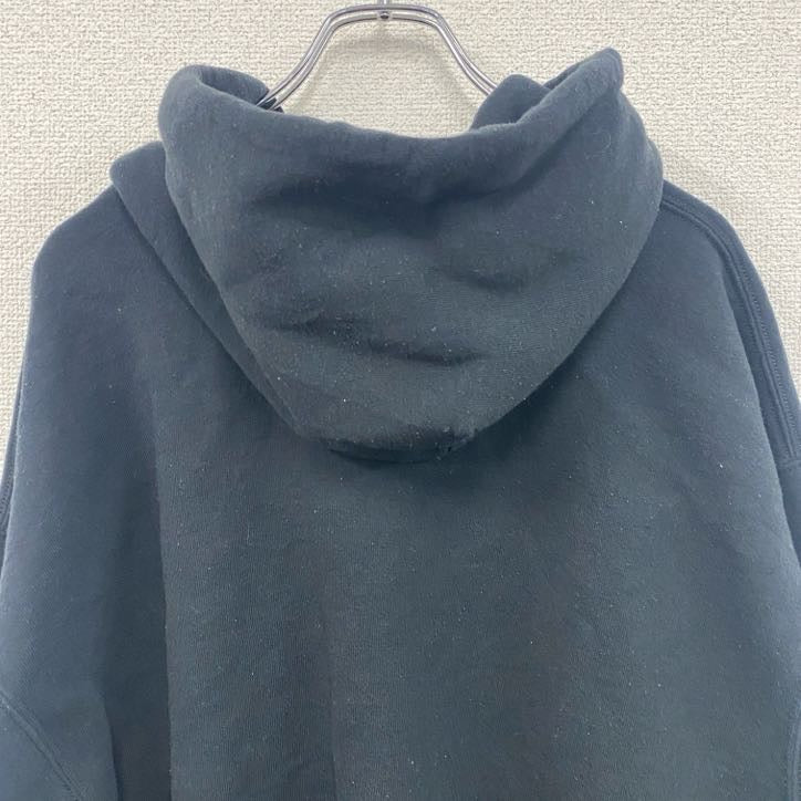 00s　RUSSELL　スウェットパーカー/フーディー　前V　ヴィンテージ　黒　ブラック　XLサイズ　古着