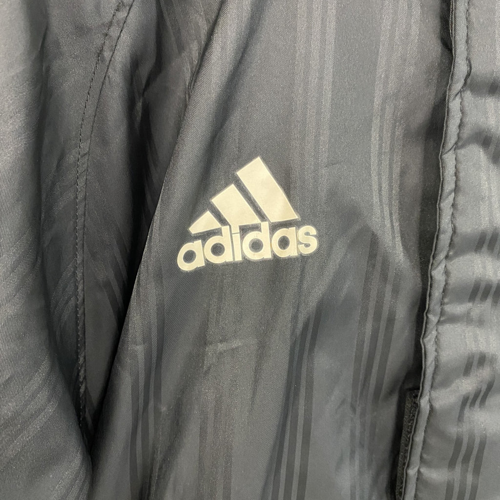 adidas　アディダス　ベンチコート　中綿入り　黒　ブラック　160サイズ　古着