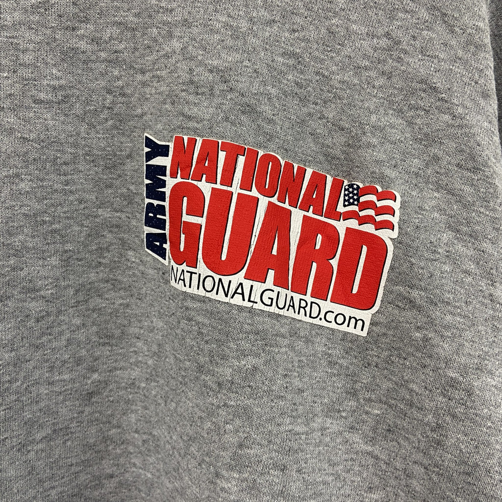 NATIONAL GUARO　U.S.ARMY　スウェット/トレーナー　ミリタリー　星条旗　灰色　グレー　Lサイズ　古着
