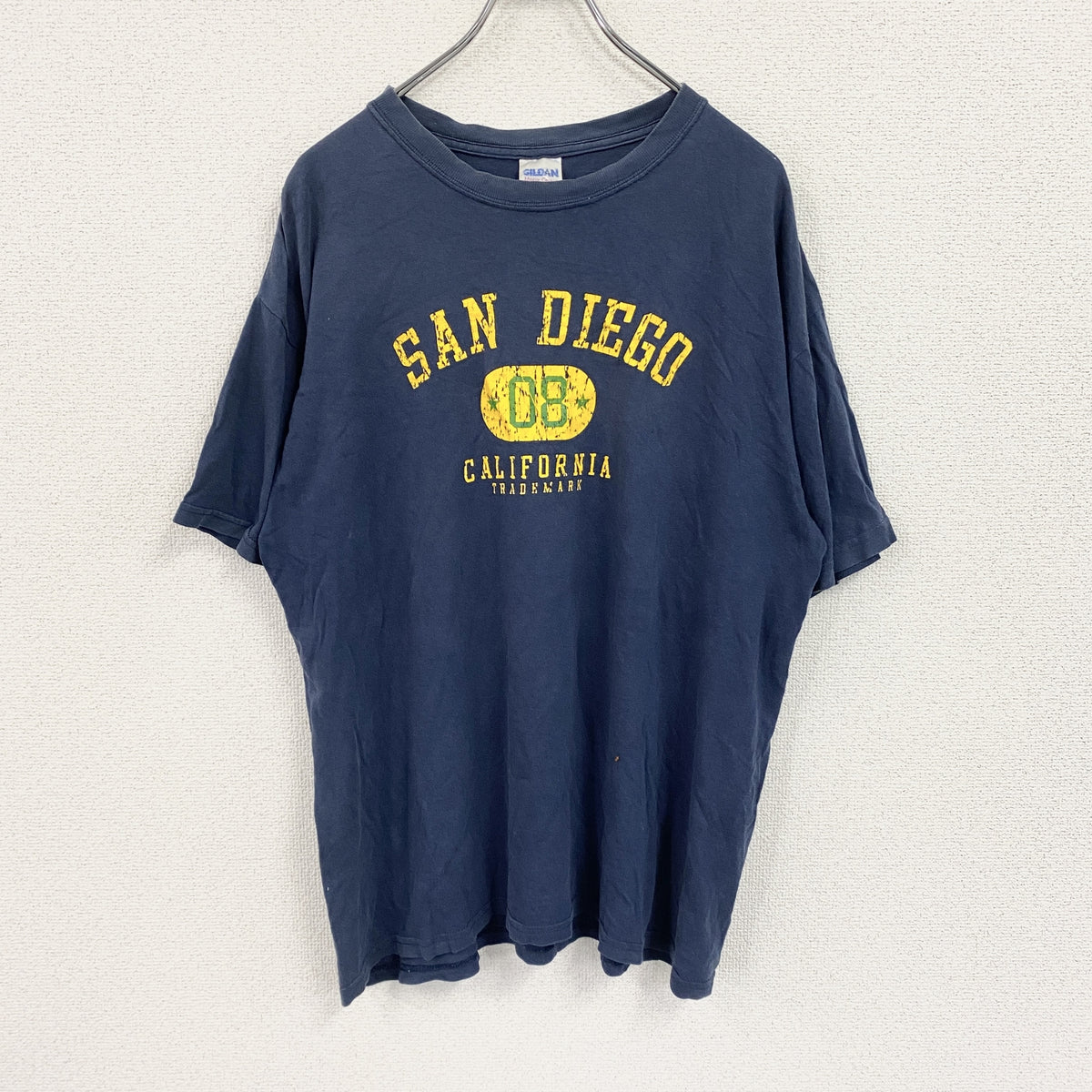 GILDAN　ギルダン　半袖プリントTシャツ　ネイビー　Lサイズ　古着