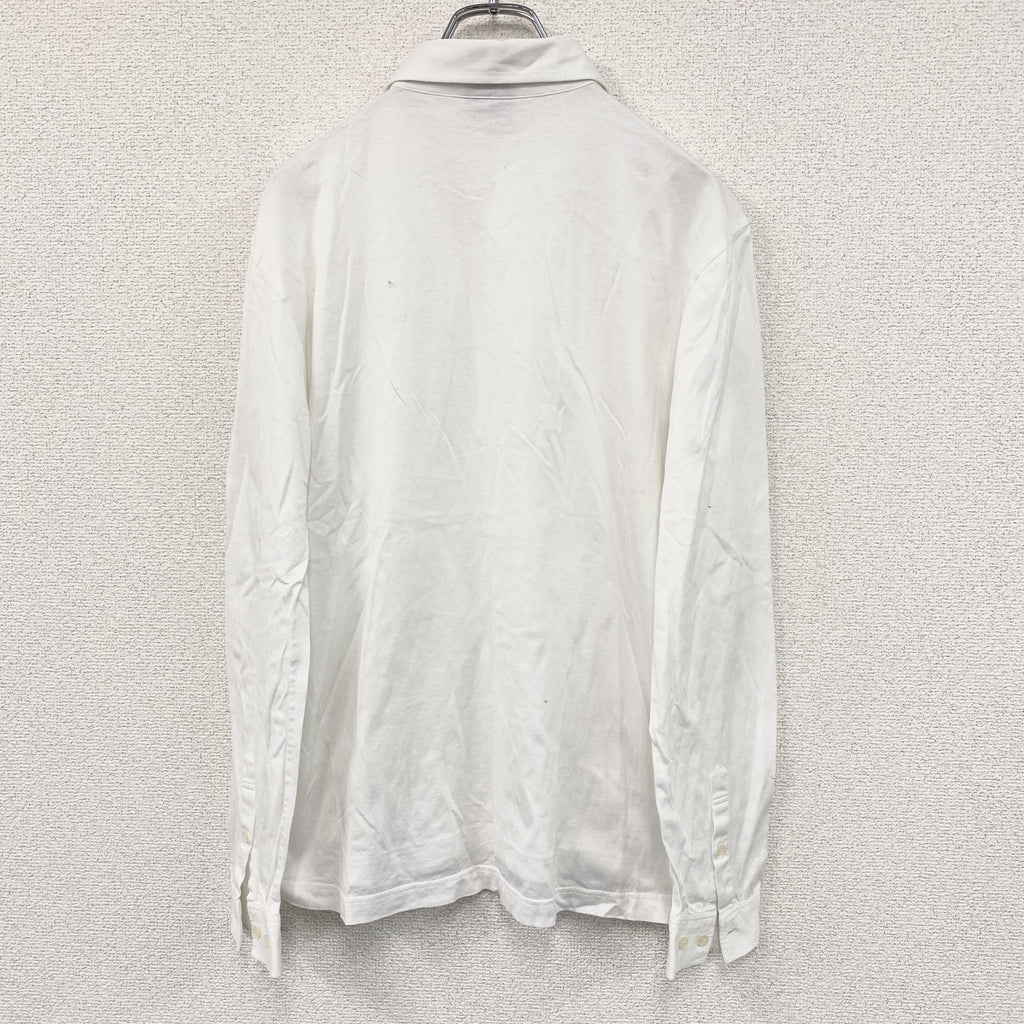 LACOSTE　ラコステ　ハーフボタン長袖Tシャツ/ロンT　刺繍ロゴ　白　ホワイト　4サイズ　古着