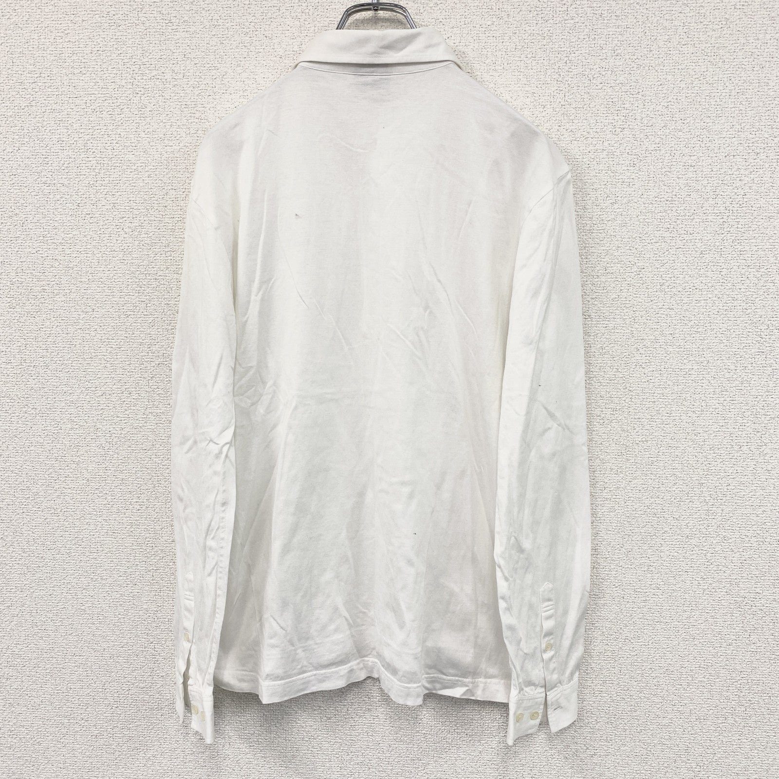LACOSTE　ラコステ　ハーフボタン長袖Tシャツ/ロンT　刺繍ロゴ　白　ホワイト　4サイズ　古着