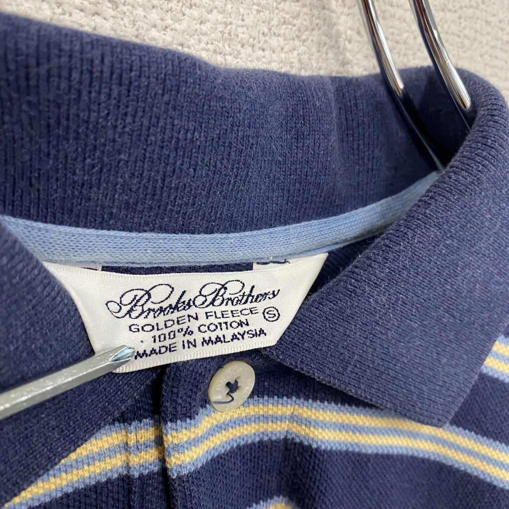 Brooks Brothers　ブルックスブラザーズ　Golden Fleece　半袖ポロシャツ　ボーダー　紺　ネイビー　Sサイズ　古着