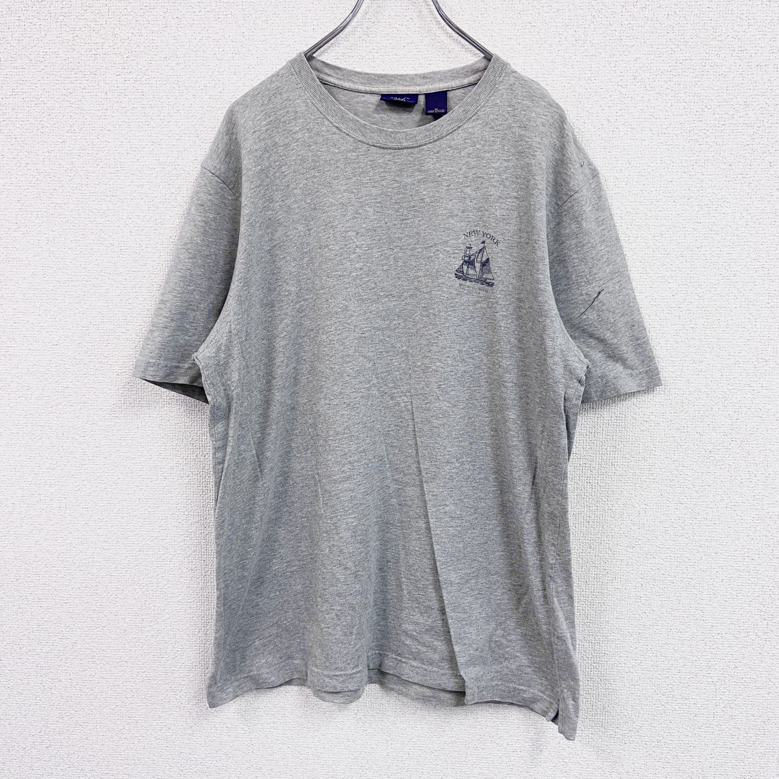 Brooks Brothers 346　ブルックスブラザーズ　半袖プリントTシャツ　グレー　灰色　Mサイズ　古着