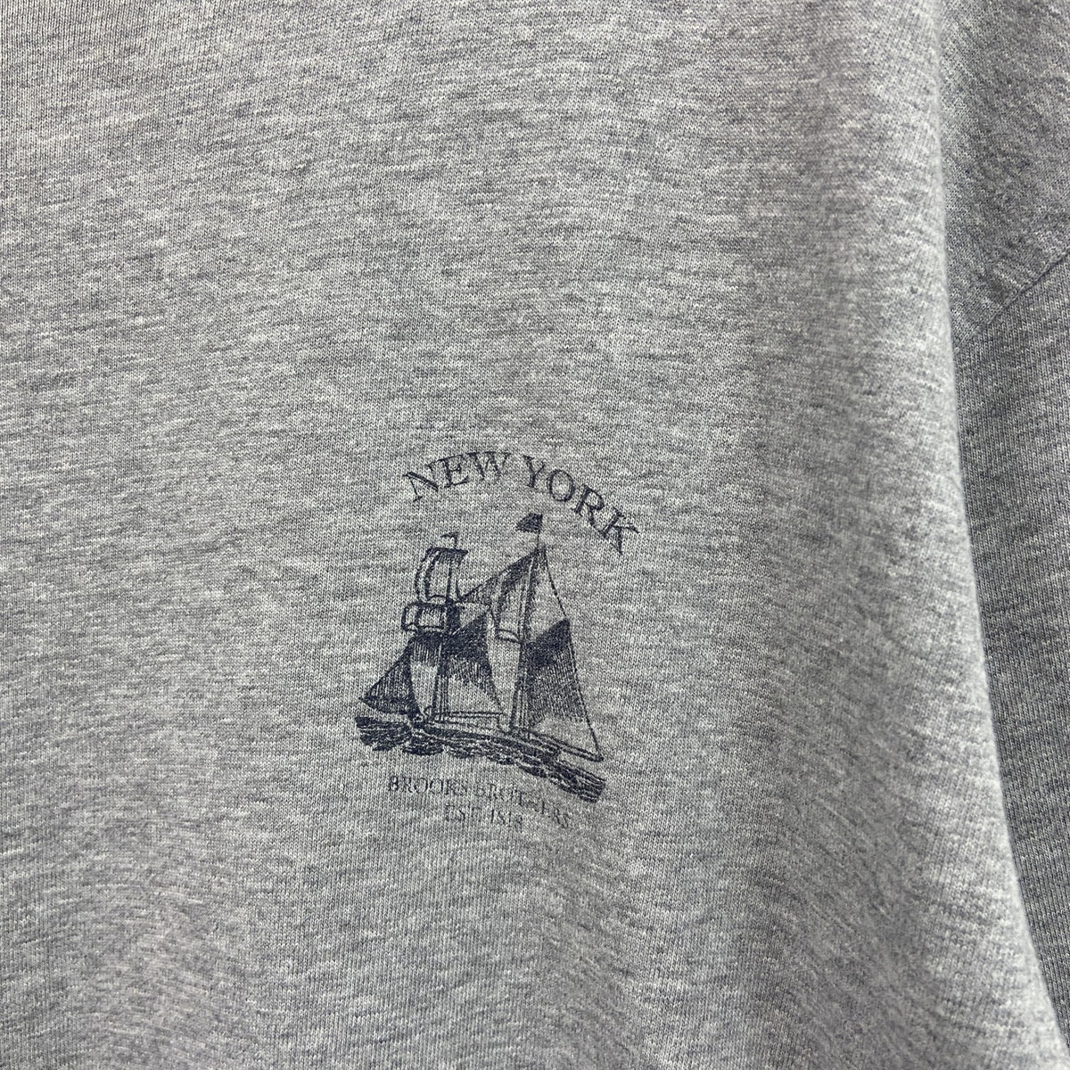 Brooks Brothers 346　ブルックスブラザーズ　半袖プリントTシャツ　グレー　灰色　Mサイズ　古着