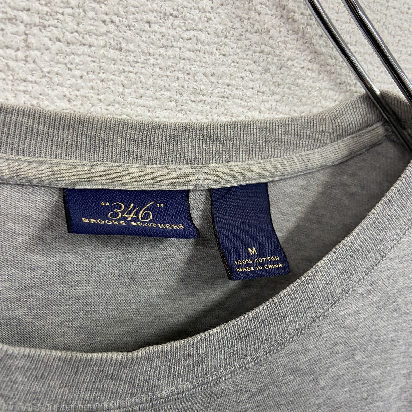 Brooks Brothers 346　ブルックスブラザーズ　半袖プリントTシャツ　グレー　灰色　Mサイズ　古着