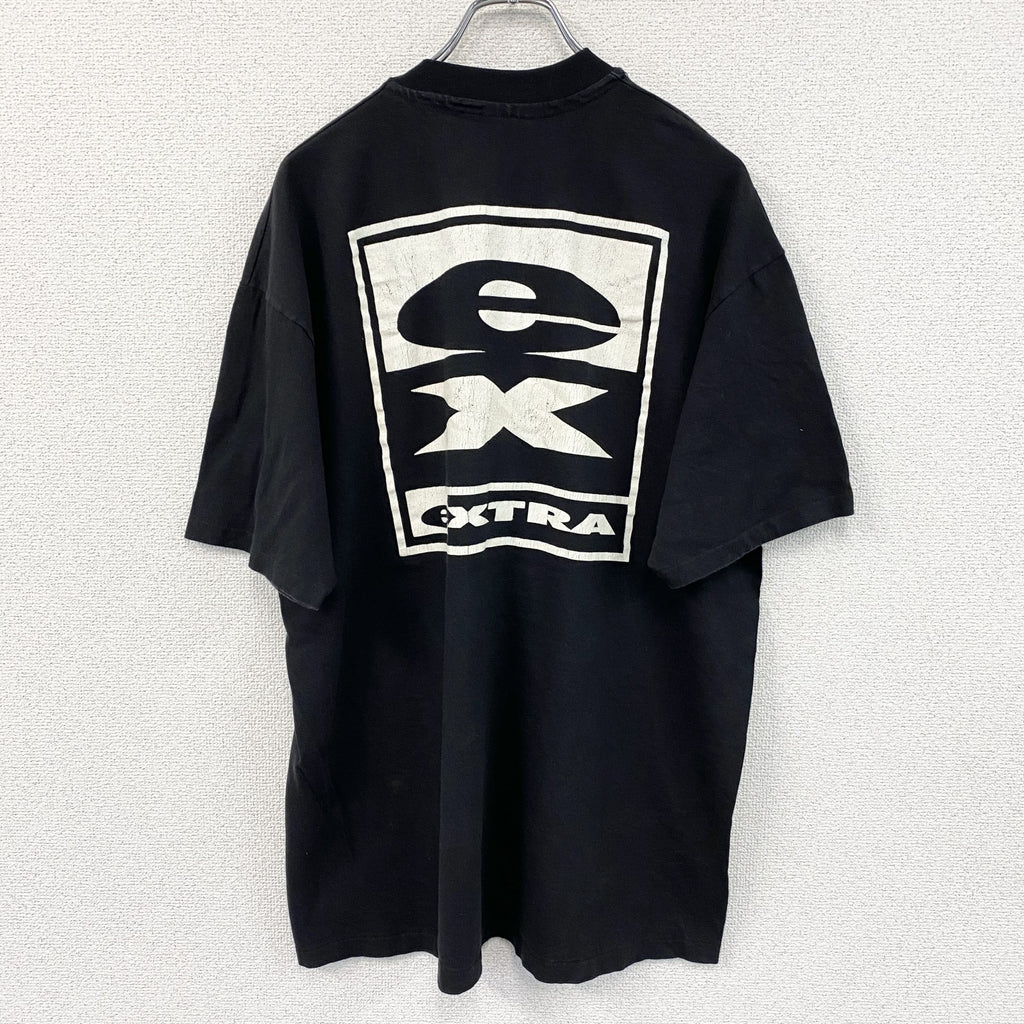 Hanes　ヘインズ　半袖プリントTシャツ　シングルステッチ　黒　ブラック　XLサイズ カットソー メンズ コットン 古着