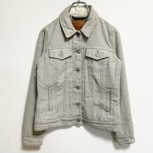 古着 used　LEVI’S　リーバイス　長袖デニムジャケット　Gジャン　ブルゾン　ライトグレー　アメカジ　Sサイズ