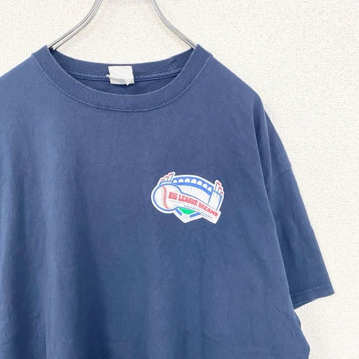 Port&Company　ポートアンドカンパニー　半袖プリントTシャツ　野球　リーグ　ネイビー　紺　XLサイズ　古着