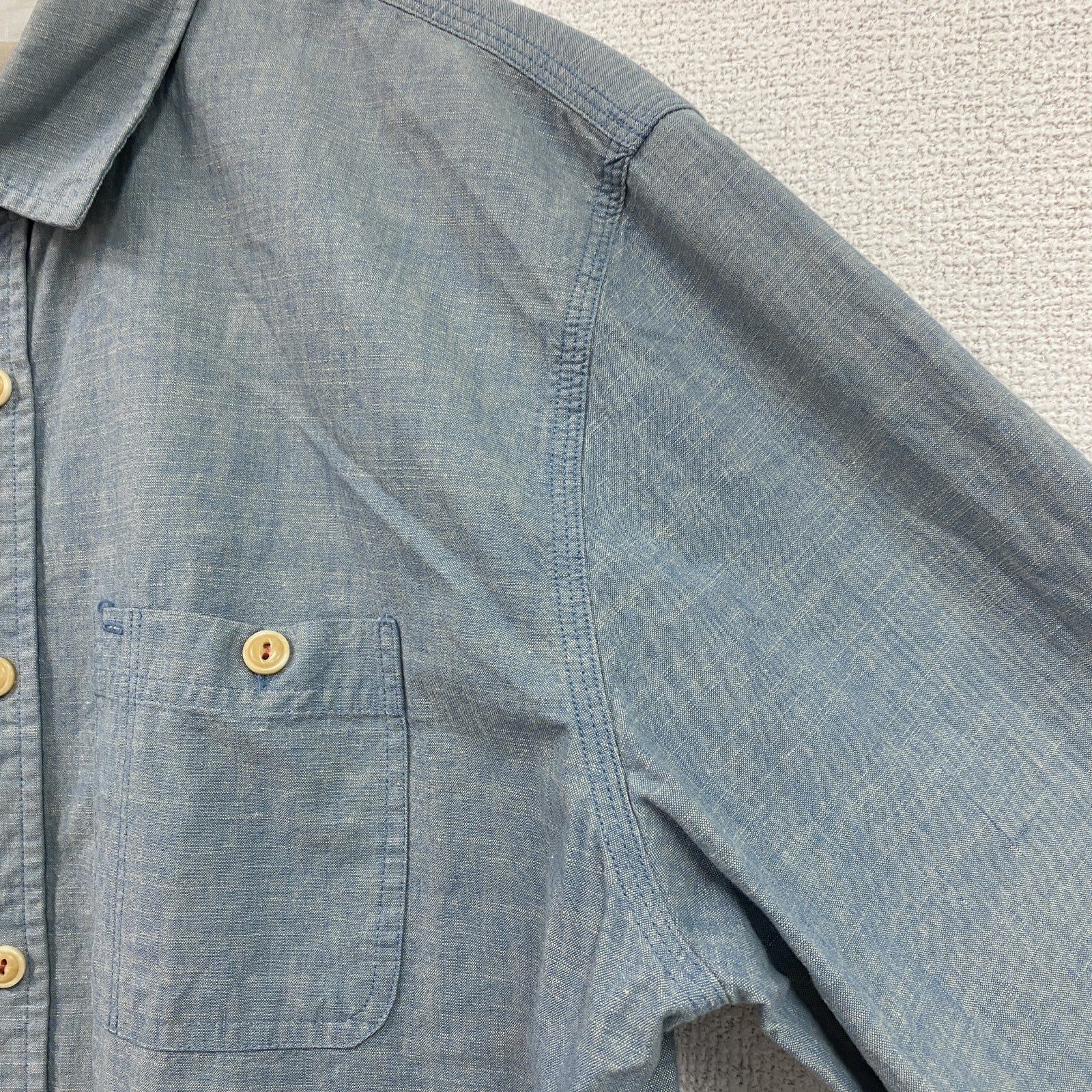 Brooks Brothers　ブルックスブラザーズ　長袖シャツ　フェード　無地　水色　ライトブルー　XLサイズ　古着