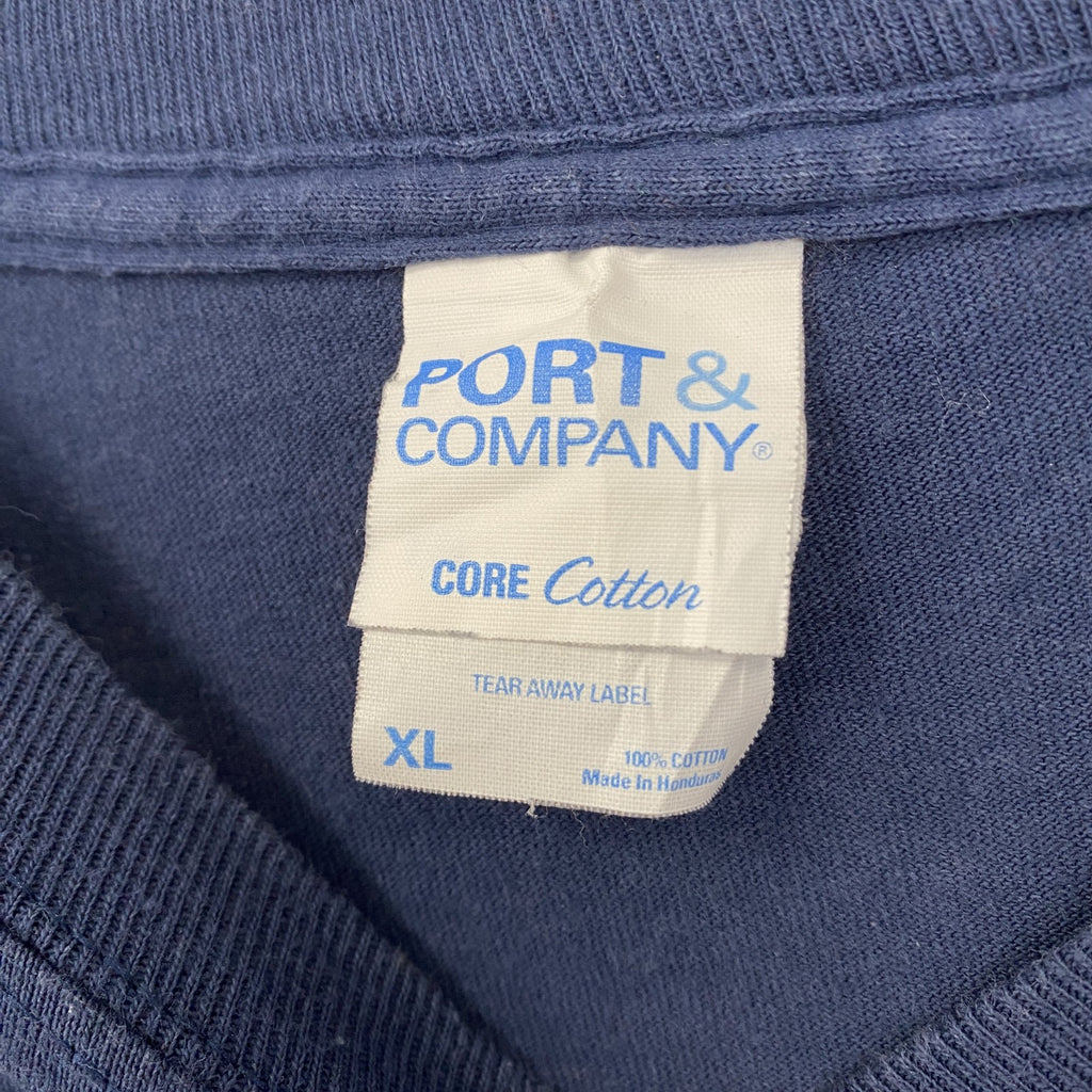 Port&Company　ポートアンドカンパニー　半袖プリントTシャツ　野球　リーグ　ネイビー　紺　XLサイズ　古着