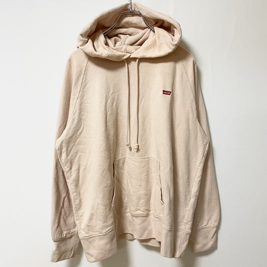 古着 used　Levi’s リーバイス　長袖ロゴプリントパーカー　スウェットフーディ　ピンク　カジュアル　Lサイズ