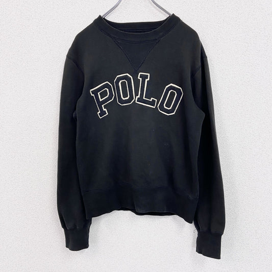 Ralph Lauren　ラルフローレン　スウェット/トレーナー　前V　ワッペン　黒　ブラック