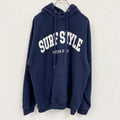 SLRE STYLE　スウェットパーカー/フーディー　紺　ネイビー　XLサイズ　古着