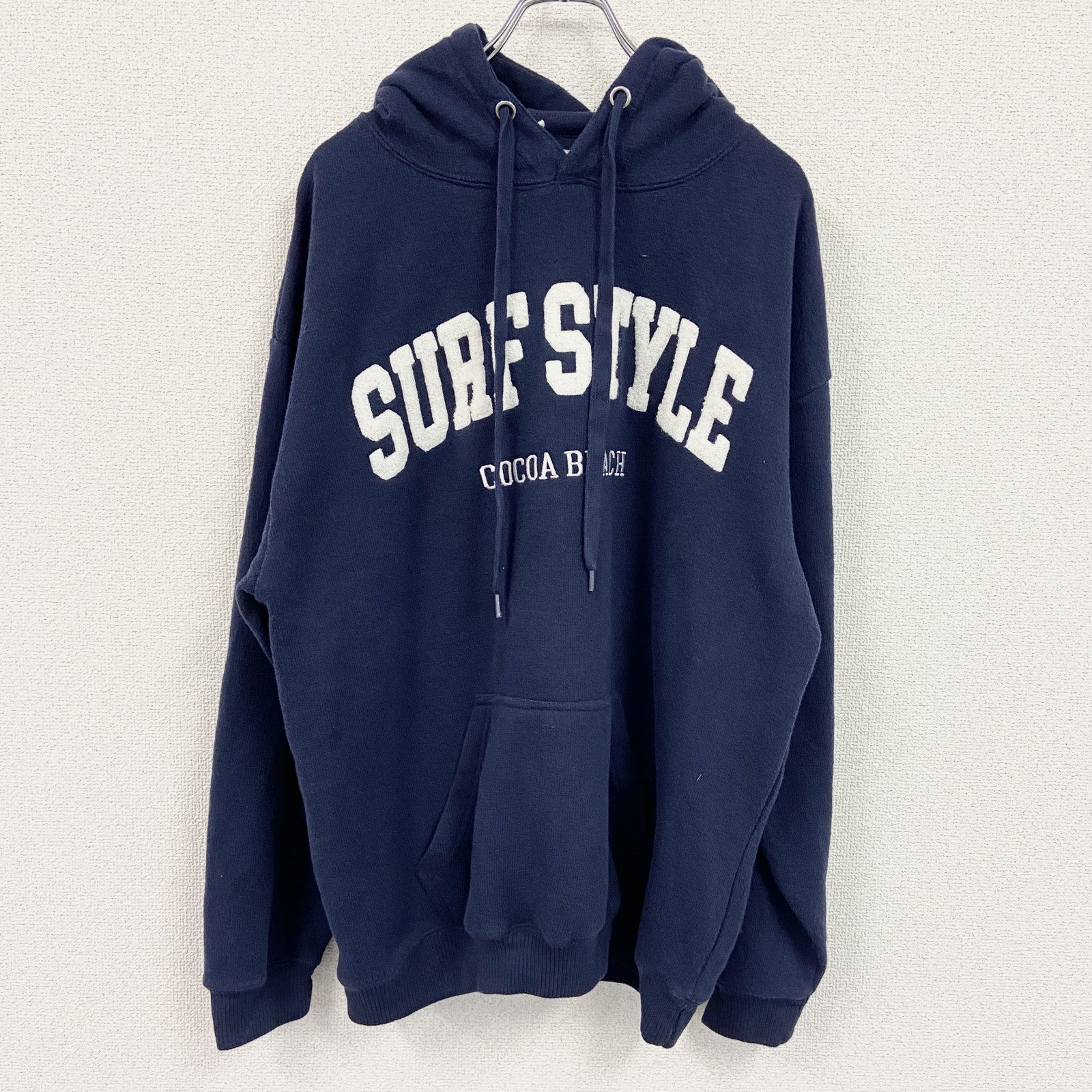 SLRE STYLE　スウェットパーカー/フーディー　紺　ネイビー　XLサイズ　古着