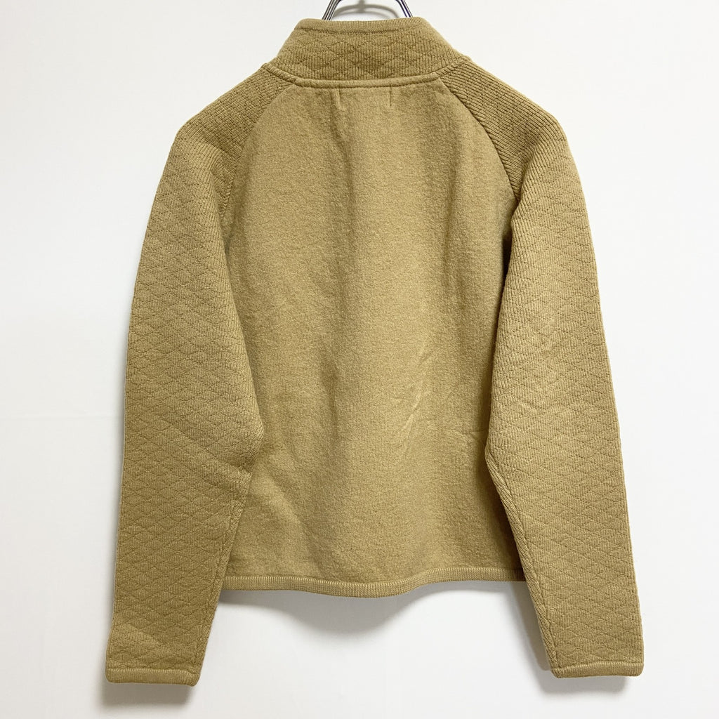 WOOLRICH　ウールリッチ　長袖フルジップ無地ニット　セーター　ノームコア　黄色　イエロー　秋冬服　Mサイズ　古着