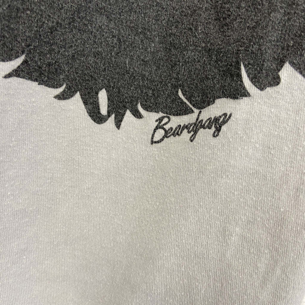Beard gang　半袖プリントTシャツ　カジュアルデザイン　熊　クルーネック　レトロ　グレー　灰色　Mサイズ　古着