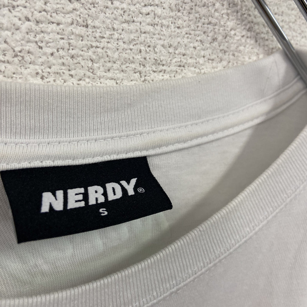 NERDY　ノルディー　半袖ロゴプリントTシャツ　白　ホワイト　Sサイズ カットソー メンズ 古着