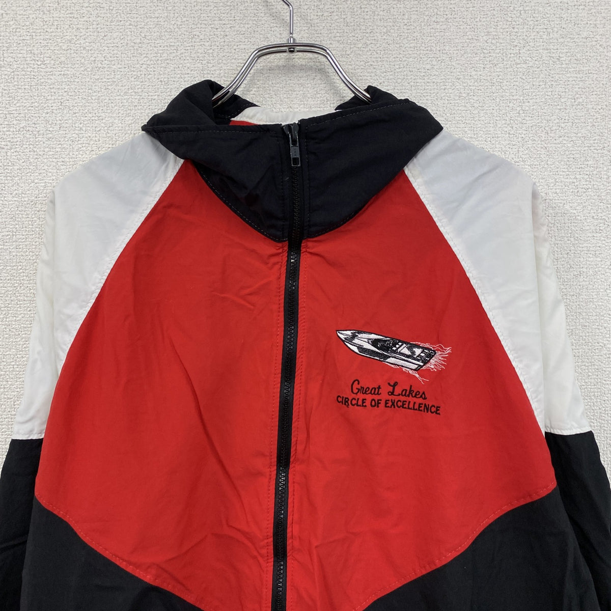 90s　JAMMIN　ジャミン　フルジップジャケット　ヴィンテージ　赤　レッド　黒　ブラック　Lサイズ　古着