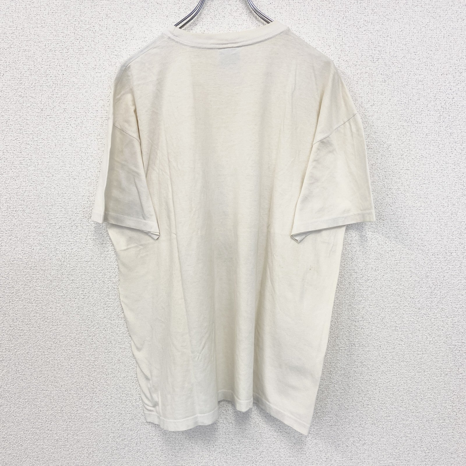 SOL'S ソールズ　半袖プリントTシャツ　ビッグT　カジュアルデザイン　クルーネック　レトロ　白　ホワイト　XLサイズ　古着