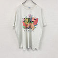 Hanes　ヘインズ　半袖プリントTシャツ　シングルステッチ　白　ホワイト　XLサイズ　古着