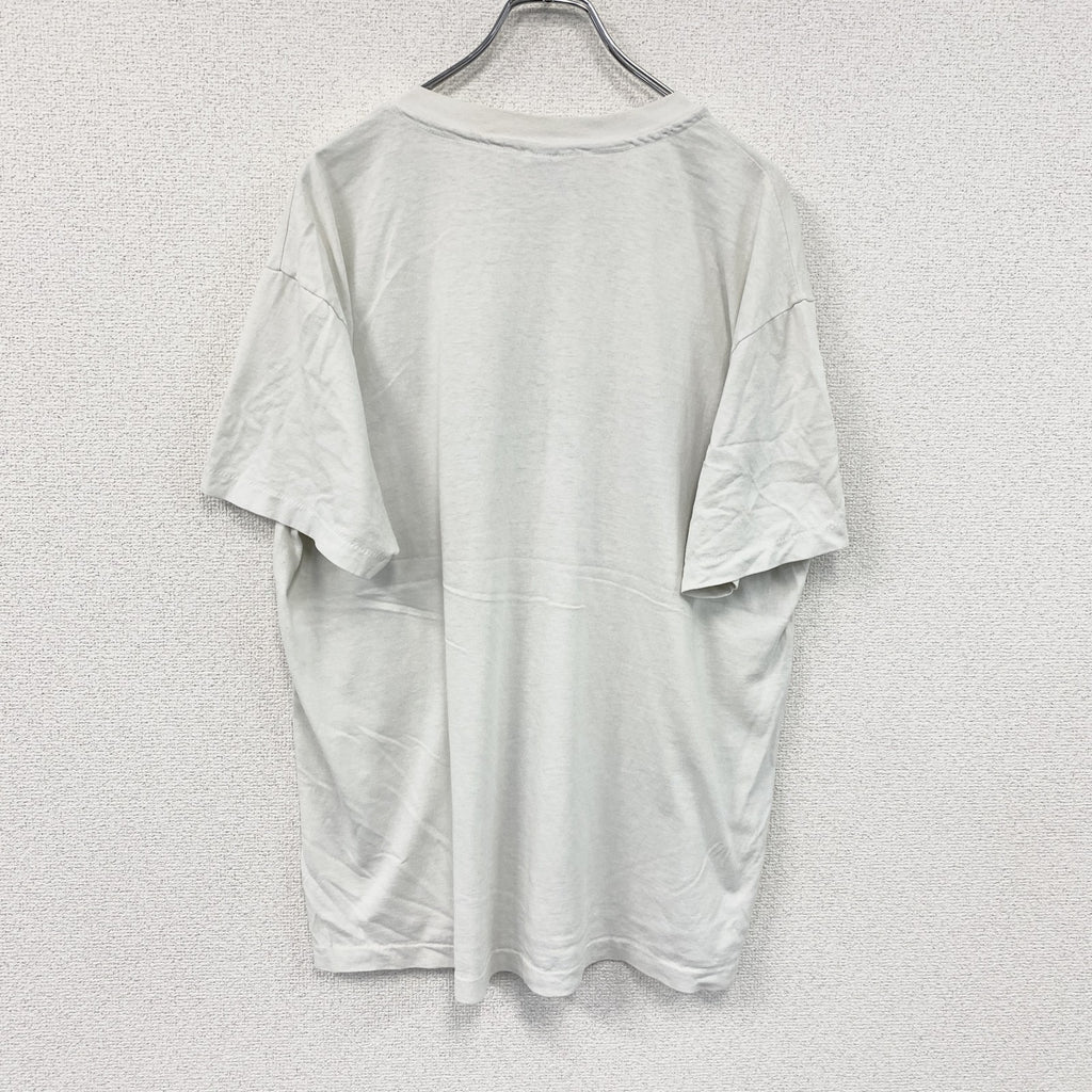 Hanes　ヘインズ　半袖プリントTシャツ　シングルステッチ　白　ホワイト　XLサイズ　古着