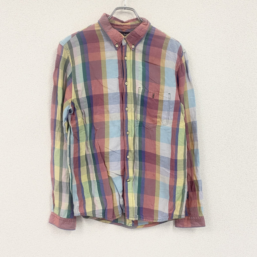 Paul Smith　ポールスミス　長袖ボタンダウンシャツ　チェック柄　マルチカラー　Lサイズ　古着