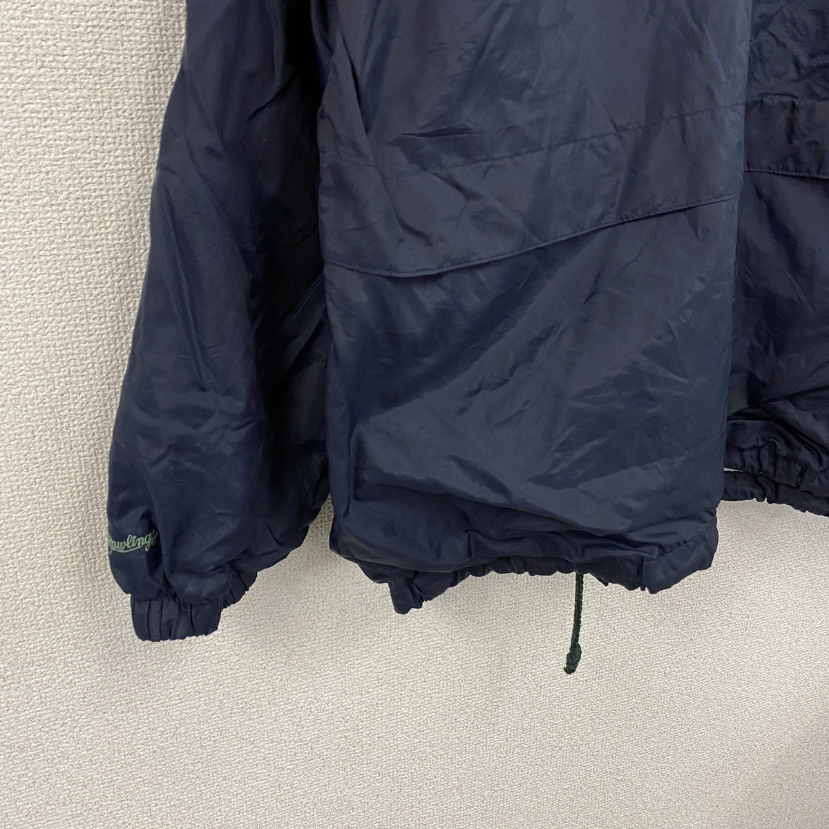 80s～　Rawlings　ローリングス　フルジップナイロンジャケット　比翼仕立て　紺　ネイビー　XLサイズ　　ヴィンテージ　古着