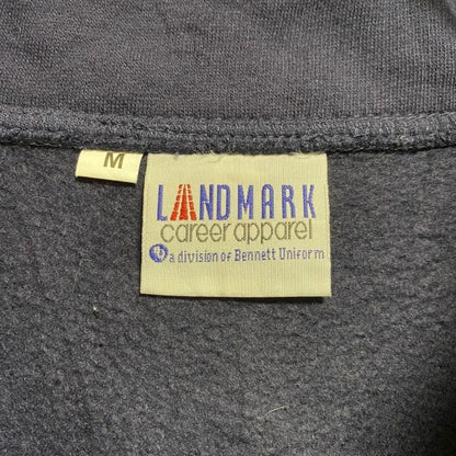 古着 used　LANDMARK　ランドマーク　フルジップジャージベスト　ワンポイント刺繍　ネイビー　ストリート　Mサイズ