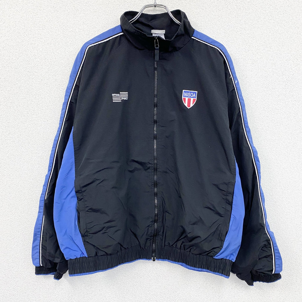 OFFICIAL SPORTS　NISOA　フルジップナイロンジャケット　黒　ブラック　XLサイズ　古着