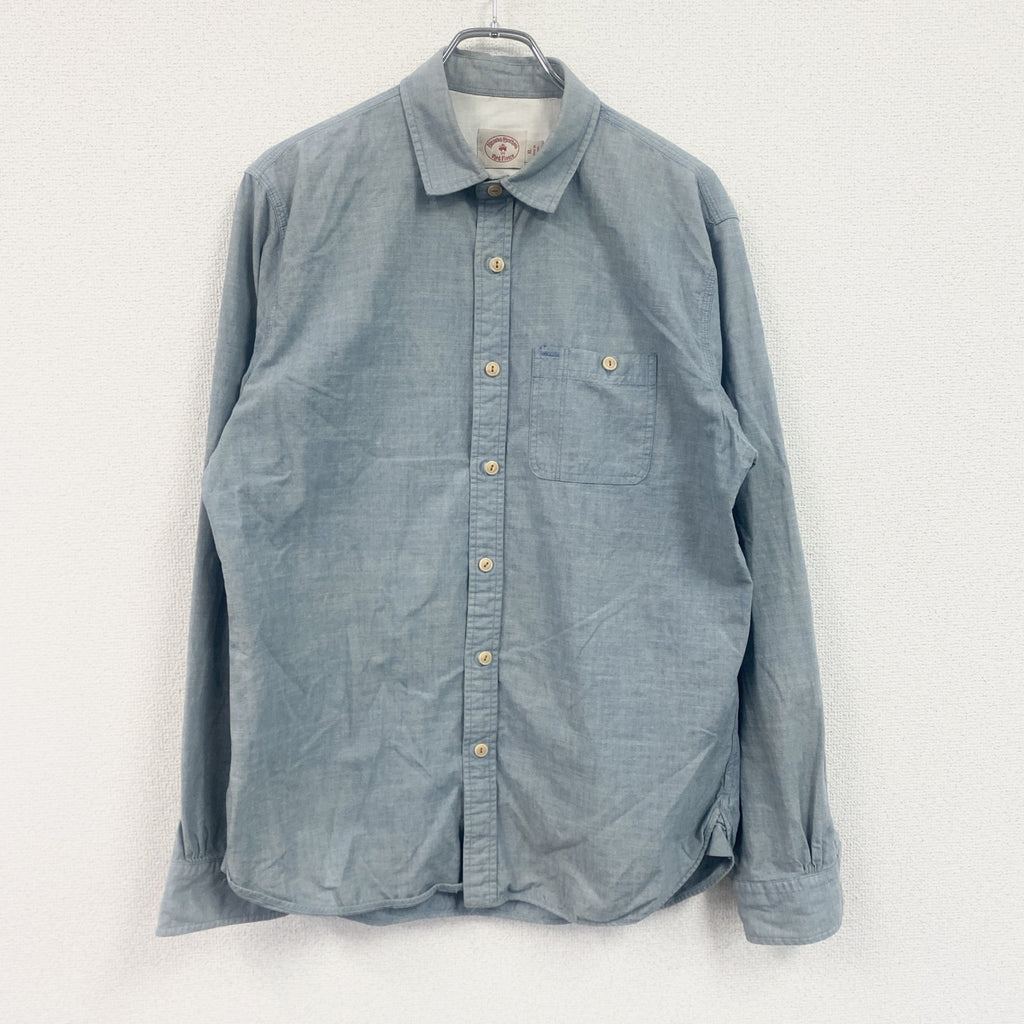 Brooks Brothers　ブルックスブラザーズ　長袖シャツ　フェード　無地　水色　ライトブルー　XLサイズ　古着