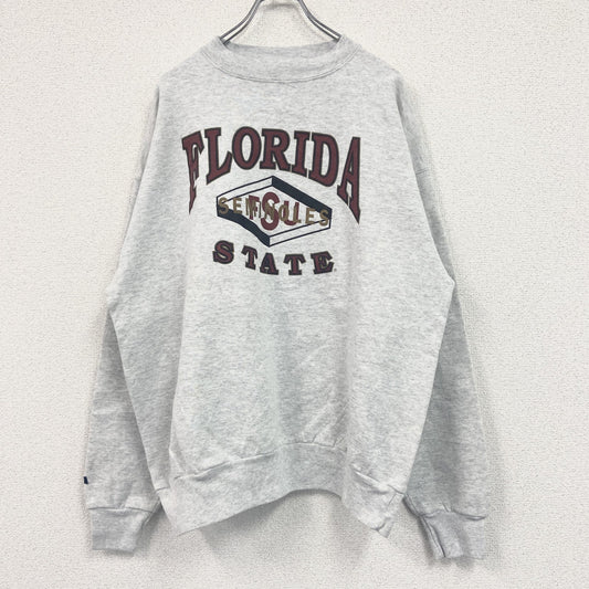 80s～　JANSPORTS　スウェット/トレーナー　ヴィンテージ　3連プリント　灰色　グレー　XXLサイズ