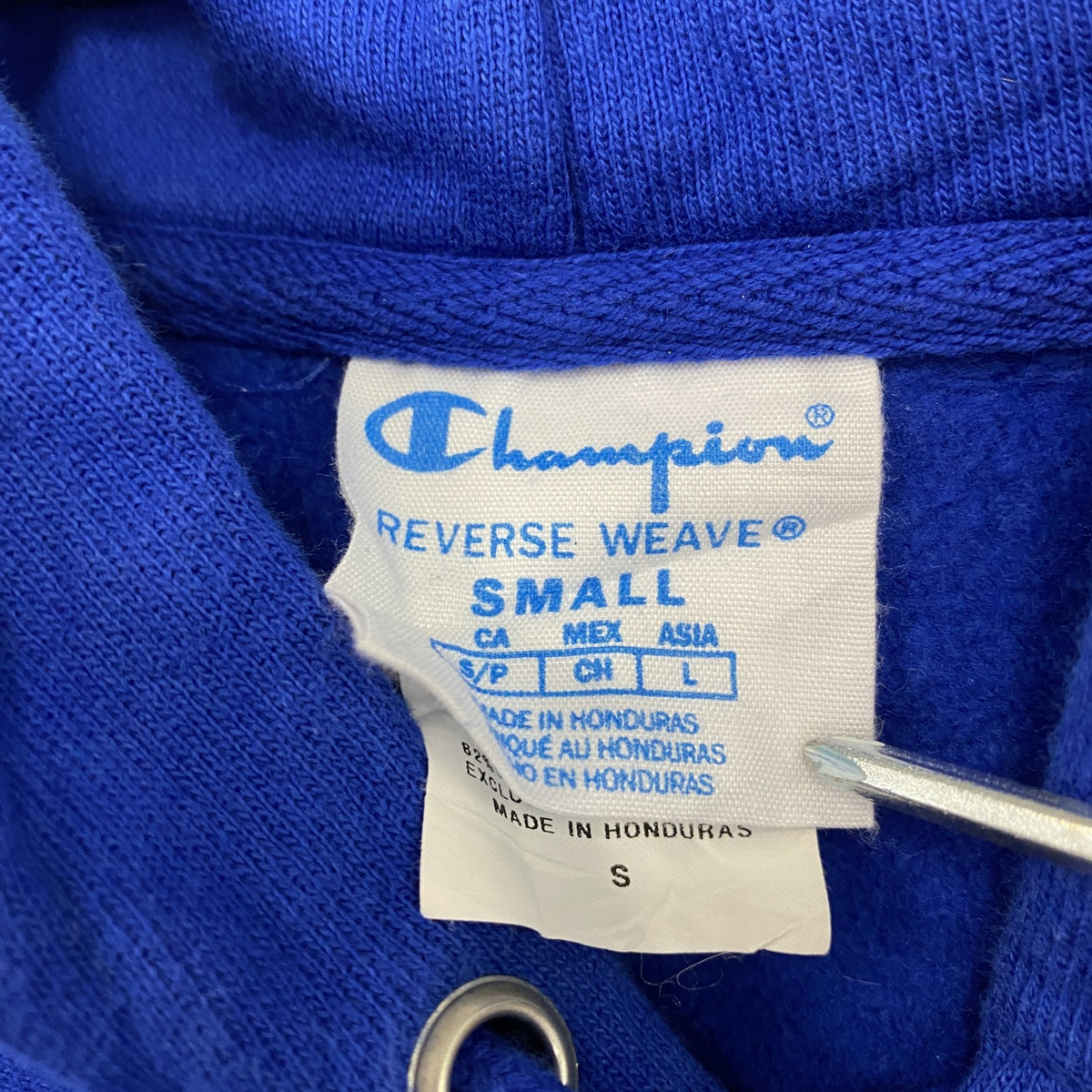 Champion　チャンピオン　リバースウィーブ　スウェットパーカー/フーディー　青　ブルー　Sサイズ トレーナー スウェットトップス フード付き 古着