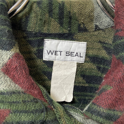 古着 used　WET SEAL　長袖シャツジャケット　ネイティブ柄　アウター　レトロデザイン　Mサイズ