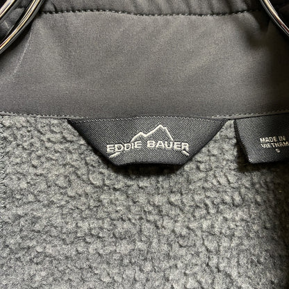 古着 used　EDDIEBAUER　エディーバウアー　長袖ハーフジップフリース　刺繍ワッペン　トライアスロン　グレー　Lサイズ