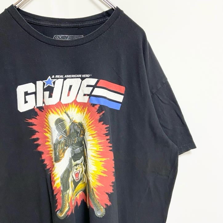 古着 used　G.I.Joe　半袖プリントTシャツ　クルーネック　黒　ブラック　春夏服　ビッグシルエット　XLサイズ