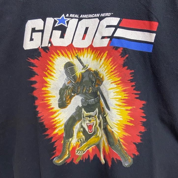 古着 used　G.I.Joe　半袖プリントTシャツ　クルーネック　黒　ブラック　春夏服　ビッグシルエット　XLサイズ