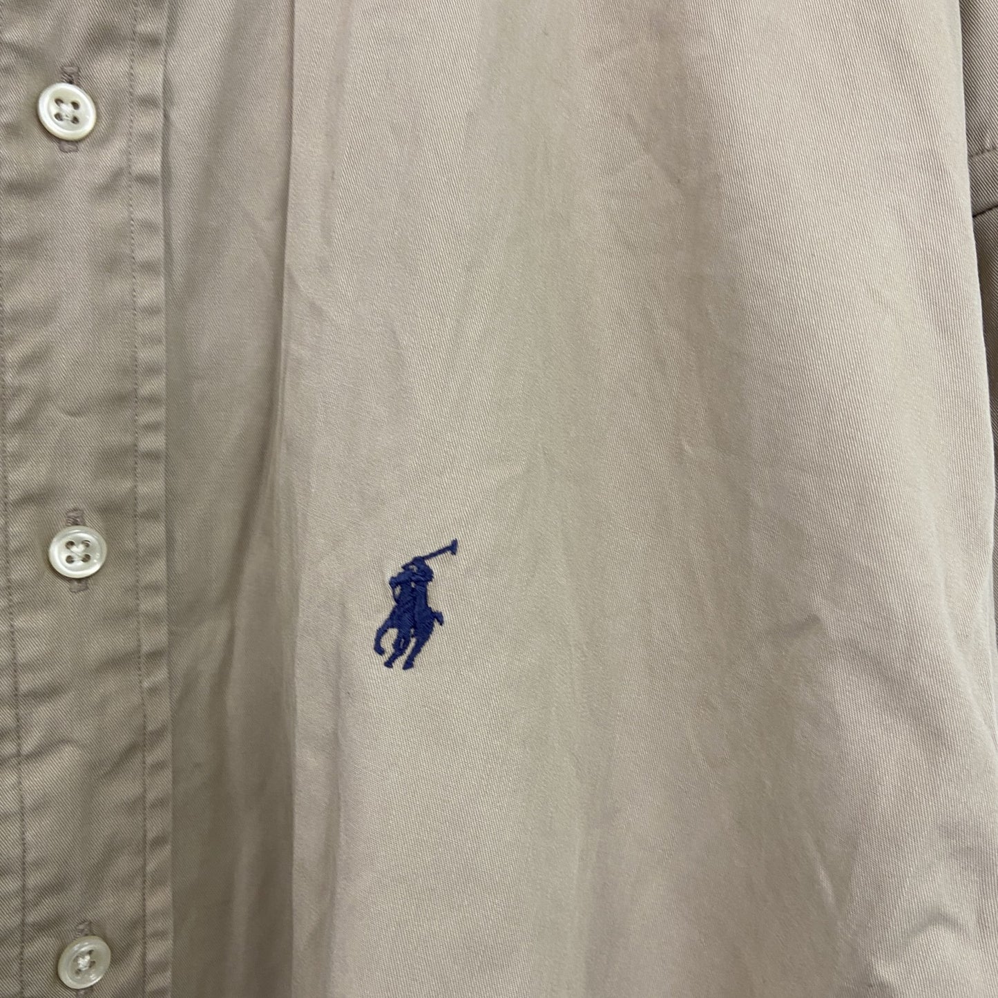 90s　Ralph Lauren　ラルフローレン　BLAKE　長袖ボタンダウンシャツ　ヴィンテージ　ベージュ　Lサイズ